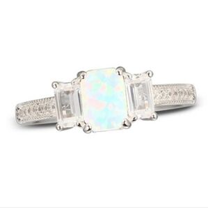 Kay Jewelers Lab-Created Opal & White Lab-Created Sapphire Ring